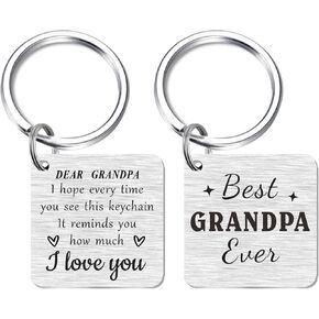SOUSYOKYO I Love My Grandpa Keychain - Best Grandpa Ever Gifts, Appreciate Grandfather Christmas Birthday Present