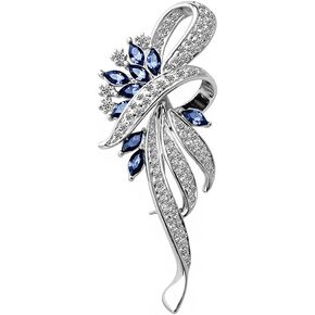 Created Crystal Brooch Fancy Vintage Style Flower Brooch Pin for Women, girls, ladies with Blue/Purple Created Crystal | Vintage Fashion | Brooches and Pins for Women | Ladies Jewelry