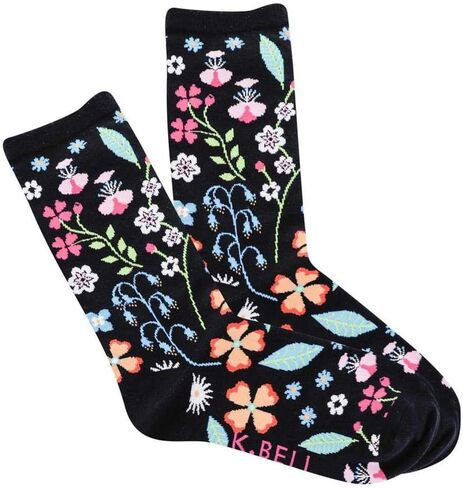 K. Bell Women's Fun Patterns & Designs Crew Socks-1 Pairs-Cool & Cute Novelty Gifts in Kuwait