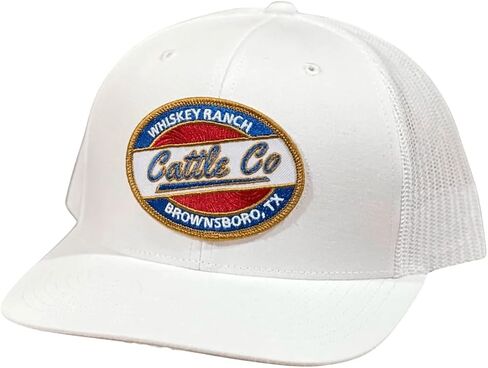 WHISKEY BENT HAT CO. Whiskey Ranch Cattle Co. Classic Round Patch Adjustable Snapback Trucker Hat in Saudi Arabia