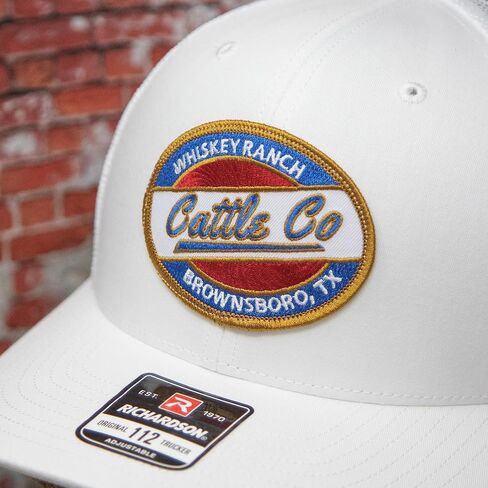 WHISKEY BENT HAT CO. Whiskey Ranch Cattle Co. Classic Round Patch Adjustable Snapback Trucker Hat in Saudi Arabia