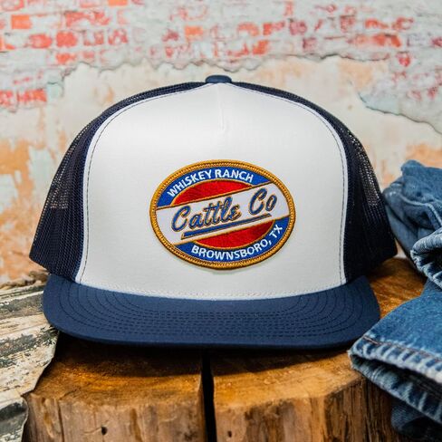 WHISKEY BENT HAT CO. Whiskey Ranch Cattle Co. Classic Round Patch Adjustable Snapback Trucker Hat in Saudi Arabia