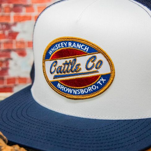 WHISKEY BENT HAT CO. Whiskey Ranch Cattle Co. Classic Round Patch Adjustable Snapback Trucker Hat in Saudi Arabia