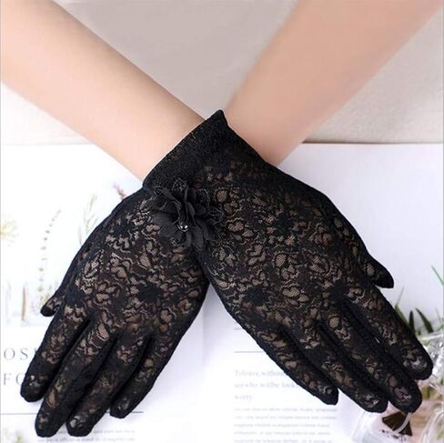 Summer Women Sun UV Protection Lace Gloves Ladies Short Driving Gloves Touch Screen in Kuwait