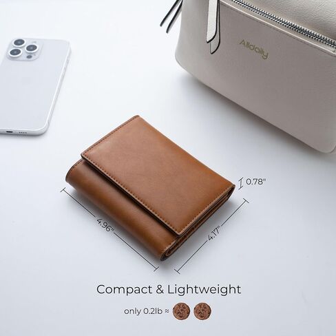 Alldaily Trifold Small RFID Blocking Wallet Slim Credit Card Wallet with with Zipper Pocket (Black) in Kuwait