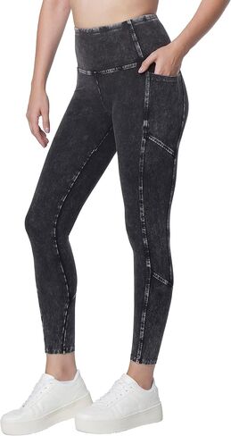 Andrew Marc Women's High Waist Faux Denim Full Length Legging, Regular and Plus Sizes in Saudi Arabia
