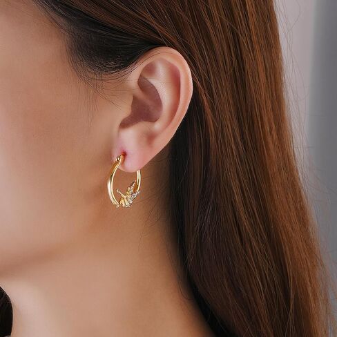 Fairy Angel Hoop Earrings Hypoallergenic Gold Plated Wing Earring for Girl in Saudi Arabia