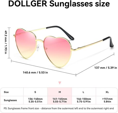 Dollger Heart Sunglasses for Women Polarized Style Mirror Lens Metal Gold Frame in Saudi Arabia