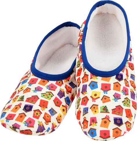 جوارب Snoozies Skinnies Slipper - شباشب مريحة وقابلة للطي للنساء، جوارب غير قابلة للانزلاق للسفر وفي الداخل - برايت ديزي in Kuwait