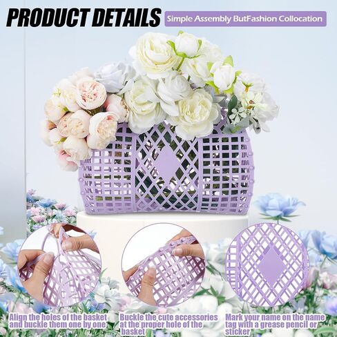 12 Pcs Jelly Bags with Sunglasses Jelly Purse Jelly Basket Reusable Tote Beach Handbags for Women in Kuwait