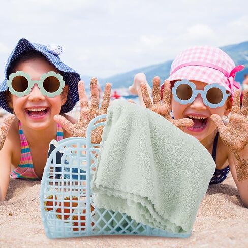 12 Pcs Jelly Bags with Sunglasses Jelly Purse Jelly Basket Reusable Tote Beach Handbags for Women in Kuwait