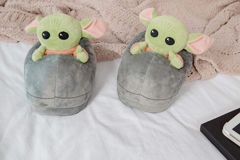 Robe Factory LLC Star Wars: The Mandalorian Child Grogu 3D Slippers | Baby Yoda-Themed Soft Plush House Shoe With Non-Slip Sole Comfortable Footwear Women Kids in Saudi Arabia