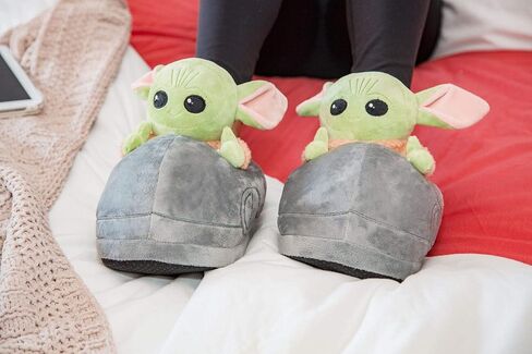 Robe Factory LLC Star Wars: The Mandalorian Child Grogu 3D Slippers | Baby Yoda-Themed Soft Plush House Shoe With Non-Slip Sole Comfortable Footwear Women Kids in Saudi Arabia