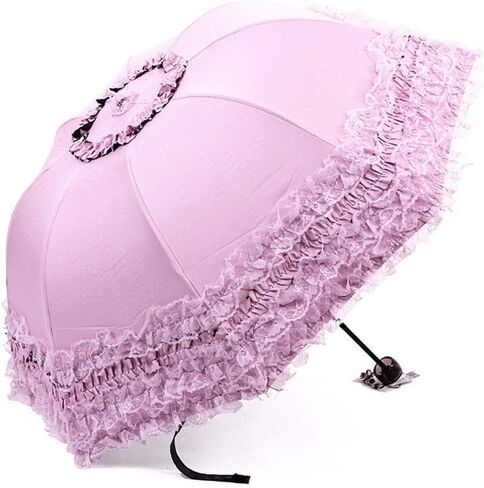 WANLIAN Lace Windproof Folding Sunny and Rainy Umbrella Ultraviolet-Proof Anti Sun UV Protection Parasol Umbrella in Saudi Arabia