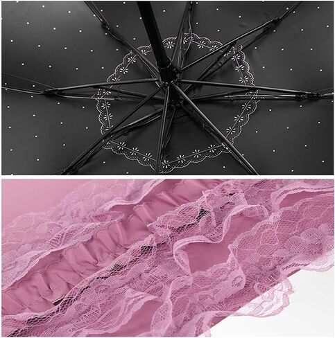 WANLIAN Lace Windproof Folding Sunny and Rainy Umbrella Ultraviolet-Proof Anti Sun UV Protection Parasol Umbrella in Saudi Arabia