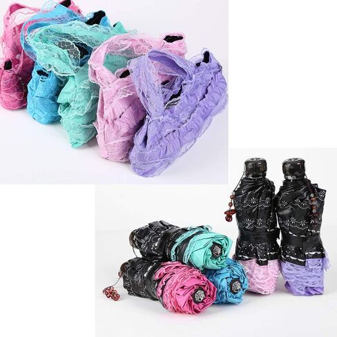 WANLIAN Lace Windproof Folding Sunny and Rainy Umbrella Ultraviolet-Proof Anti Sun UV Protection Parasol Umbrella in Saudi Arabia