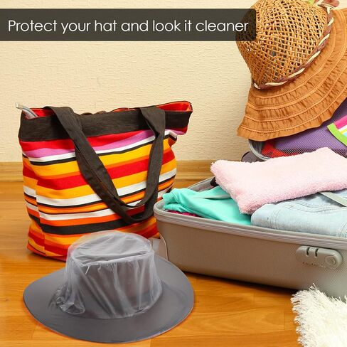 Funtery 10 Pcs XXL Cowboy Hat Cover Cowboy Hat Rain Covers Plastic Hat Covers Cowboy Hat Protectors Keep from Rain Snow Dust in Saudi Arabia