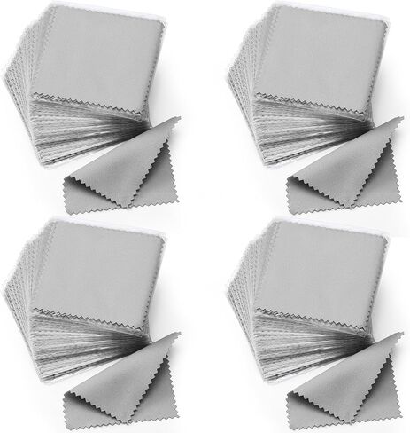 Moukeren 150 Pcs Jewelry Cleaning Cloth Soft Polish Cloth Individually Jewelry Cleaner for Silver Gold Jewelry Glasses Watch in Kuwait