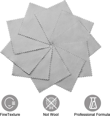 Moukeren 150 Pcs Jewelry Cleaning Cloth Soft Polish Cloth Individually Jewelry Cleaner for Silver Gold Jewelry Glasses Watch in Kuwait