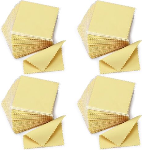 Moukeren 150 Pcs Jewelry Cleaning Cloth Soft Polish Cloth Individually Jewelry Cleaner for Silver Gold Jewelry Glasses Watch in Kuwait