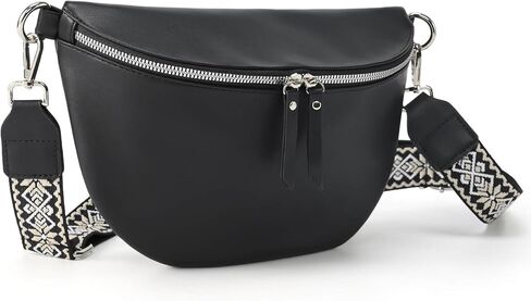 GICEY Fanny Packs للنساء حقيبة كروس بحزام للنساء مع حزام جيتار من جلد البولي يوريثان حقائب كروس للنساء بتصميم عصري لطيف للسفر كل يوم (بني) in Kuwait