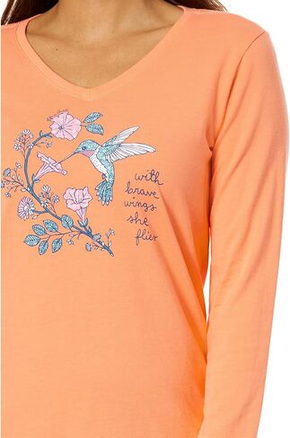 Life is Good Hummingbird Brave Wings Long Sleeve Crusher™ Vee in Saudi Arabia
