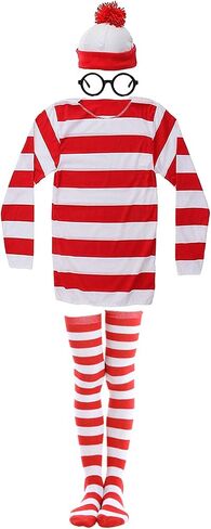GIZMAC Adult Costume Red and White Striped T-Shirt Halloween Cosplay Costume in Saudi Arabia