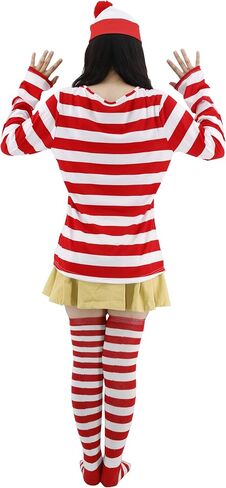 GIZMAC Adult Costume Red and White Striped T-Shirt Halloween Cosplay Costume in Saudi Arabia