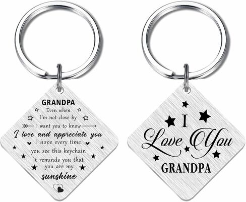 SOUSYOKYO I Love My Grandpa Keychain - Best Grandpa Ever Gifts, Appreciate Grandfather Christmas Birthday Present in Saudi Arabia