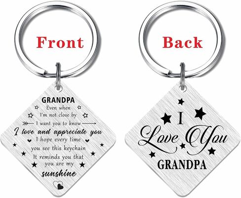 SOUSYOKYO I Love My Grandpa Keychain - Best Grandpa Ever Gifts, Appreciate Grandfather Christmas Birthday Present in Saudi Arabia