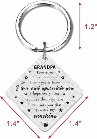 SOUSYOKYO I Love My Grandpa Keychain - Best Grandpa Ever Gifts, Appreciate Grandfather Christmas Birthday Present in Saudi Arabia