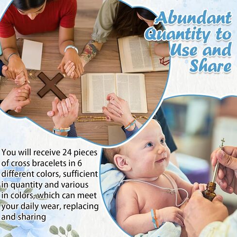 36 Pcs Cross Silicone Bracelet Christian Bracelet Jesus Prayer Beaded Bracelet Religious Faith Bracelet for Women Men in Kuwait