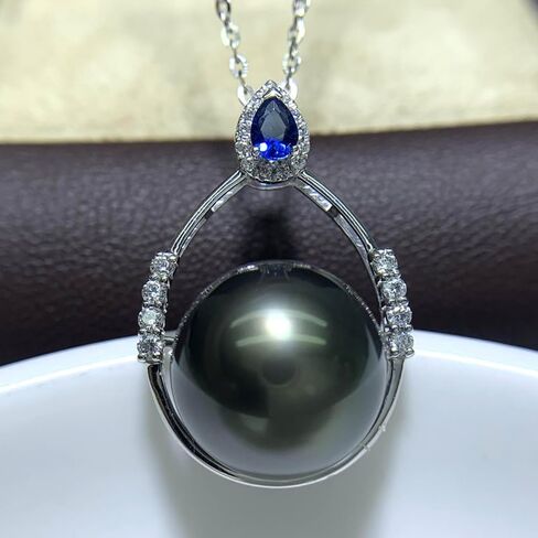 Gifts for Wife women, Tahitian Black Pearl Necklace, Mothers Day gifts for mom wife women Anniversary Birthday day gifts Valentines Day gifts for her Christmas day gifts, Fine Jewelry Gifts in Saudi Arabia