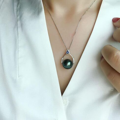 Gifts for Wife women, Tahitian Black Pearl Necklace, Mothers Day gifts for mom wife women Anniversary Birthday day gifts Valentines Day gifts for her Christmas day gifts, Fine Jewelry Gifts in Saudi Arabia