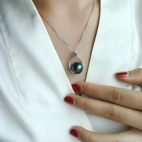 Gifts for Wife women, Tahitian Black Pearl Necklace, Mothers Day gifts for mom wife women Anniversary Birthday day gifts Valentines Day gifts for her Christmas day gifts, Fine Jewelry Gifts in Saudi Arabia