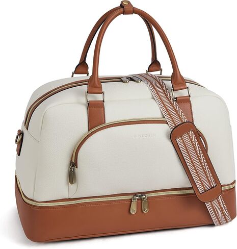 BOSTANTEN Weekender Bags for Women Leather Travel Duffel Overnight Bag Large Duffle with Shoe Compartment &Trolley Sleeve in Kuwait