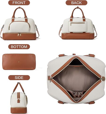 BOSTANTEN Weekender Bags for Women Leather Travel Duffel Overnight Bag Large Duffle with Shoe Compartment &Trolley Sleeve in Kuwait