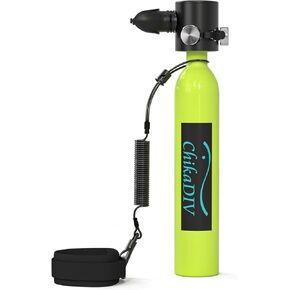 Mini Scuba Diving Tank Equipment, Mini Scuba Cylinder for 6-12 Mins Underwater, Inflatable Diving Cylinder, Portable Diving Gear for Underwater Diving, Breathing Training, Upgraded C300PRO