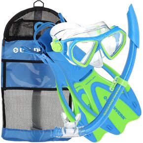 U.S. Divers Dorado II Junior Mask Proflex Fins Seabreeze DX Snorkel Youth Set