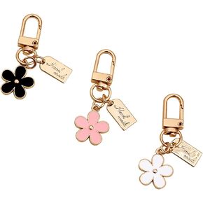 Cute Flower keychains for Women, Aesthetic Keychain Charms, Bag ＆ Purse Charms for Handbags ＆ Backpacks Accessories
