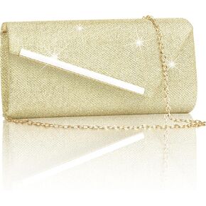 Larcenciel Glitter Evening Bag, Formal Envelope Clutch Purses for Women, Ladies Handbag for Wedding Party Cocktail Date Night