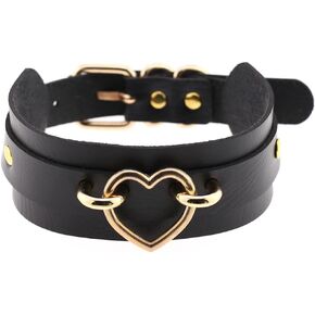 Leather Choker Collar Punk Gothic Choker Necklace For Men Women Girls in Saudi Arabia