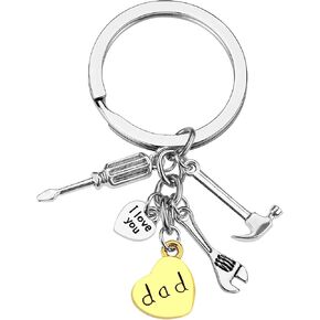 Dad Keychain for Men Cute Keychain for Car Backpack Gifts for Him Father’s Day Birthday Christmas from Son Daughter