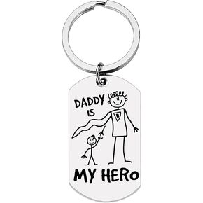 Dad Keychain for Men Cute Keychain for Car Backpack Gifts for Him Father’s Day Birthday Christmas from Son Daughter