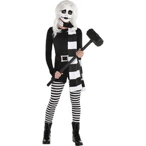 Alice The Psycho Costume Set - Stunning Black & White Polyester Design - Perfect for Halloween & Themed Parties