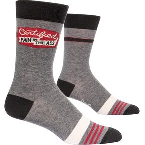 Blue Q Men's Funny Novelty Crazy Crew Socks with Sayings (fit shoe size 7-12)