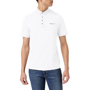 Armani Exchange Men's Short Sleeve Milano/New York Logo Jersey Polo Shirt