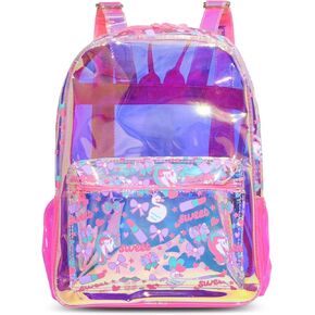 Bright Pink PVC Clear Backpack for Ages 4-10 - Girls Clear Backpack Fantastic for Kindergarten, Preschool, and Lower Elementary Students