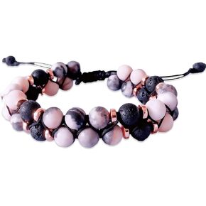 8mm Natural Stone Healing Bracelet for Women， Anxiety Crystal Yoga Meditation Beaded Bracelet，Essential Oil Relaxation Gifts in Kuwait