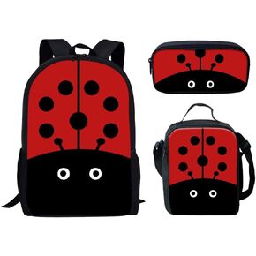 Cute Bee Causal Backpack School Camp Rucksack with Lunch Box Bag,Pencil Case 3 in 1 Backpack Set in Kuwait